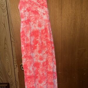 Pink Tie-Dye Maxi Dress